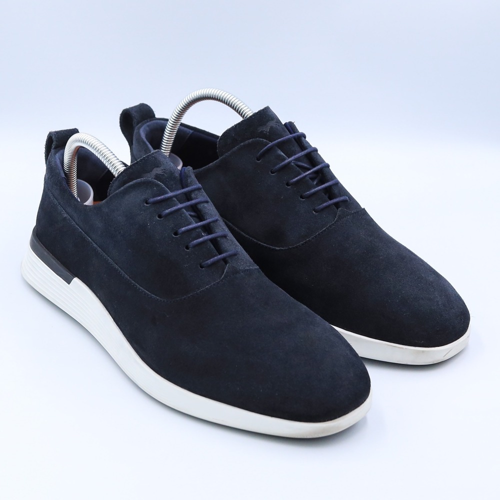 Wolf & Shepherd Crossover Longwing Men 9 Navy Suede Hybrid Dress Shoes Derby
